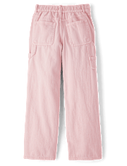 Girls Garment Dyed Utility Baggy Jeans
