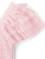 Girls Smocked Tulle Ruffle Dress