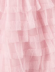 Girls Smocked Tulle Ruffle Dress