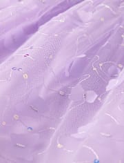 Girls 3D Butterfly Mesh Fit And Flare Dress