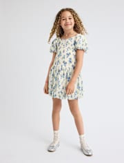 Girls Mommy And Me Floral Bubble Dress
