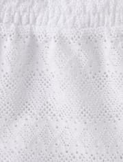 Short de plage à volants et dentelle pour filles