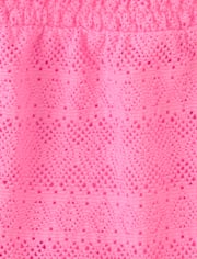 Short de plage à volants et dentelle pour filles