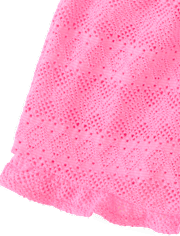 Girls Ruffle Lace Cover-Up Shorts