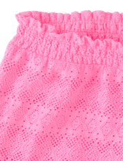 Girls Ruffle Lace Cover-Up Shorts