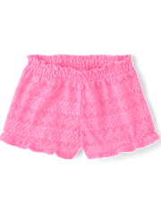 Short de plage à volants et dentelle pour filles