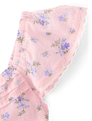 Girls Floral Pleated Smocked Dress