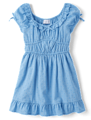 Girls Clip Dot Ruffle Dress