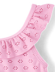 Girls Ruffle Eyelet Tankini Swimsuit