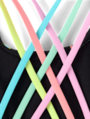 Girls Print Cross Back One Piece Swimsuit