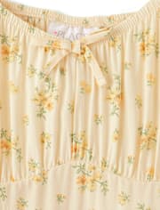 Girls Floral Tiered Corset Dress