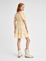 Girls Floral Tiered Corset Dress