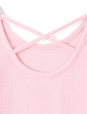 Girls Cross Back Ruffle V-Waist Dress