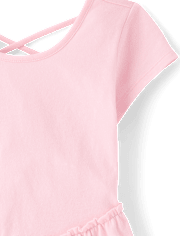 Girls Cross Back Ruffle V-Waist Dress