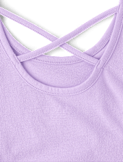 Girls Cross Back Ruffle V-Waist Dress