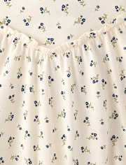 Robe à fleurs pour filles, dos croisé, volants et taille en V