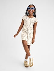 Robe à fleurs pour filles, dos croisé, volants et taille en V