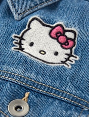Girls Hello KittyÂ® And Friends Embroidered Denim Jacket