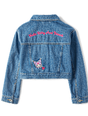 Girls Hello KittyÂ® And Friends Embroidered Denim Jacket