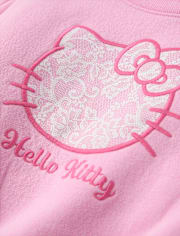 Girls Hello KittyÂ® Embroidered Premium Fleece Sweatshirt