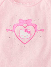 Girls Hello Kitty® Rhinestone Pointelle Raglan Top