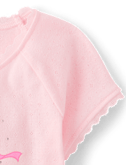 Girls Hello KittyÂ® Rhinestone Pointelle Raglan Top