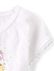 Girls Hello Kitty® Rhinestone Pointelle Raglan Top