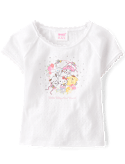 Girls Hello KittyÂ® Rhinestone Pointelle Raglan Top