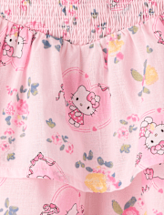 Girls Hello Kitty® Print Smocked Tiered Skirt