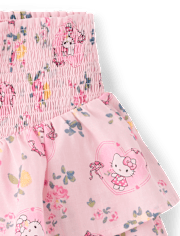 Girls Hello Kitty® Print Smocked Tiered Skirt