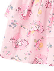 Girls Hello Kitty® Print Smocked Tiered Skirt