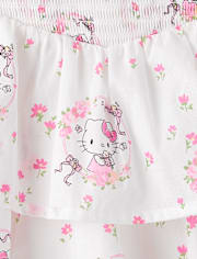 Girls Hello Kitty® Print Smocked Tiered Skirt