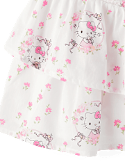 Girls Hello KittyÂ® Print Smocked Tiered Skirt