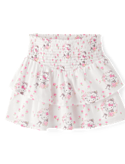 Girls Hello KittyÂ® Print Smocked Tiered Skirt
