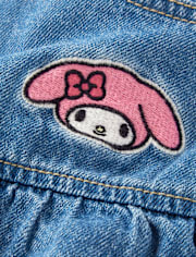 Girls Hello Kitty® And Friends Embroidered Tiered Denim Skort