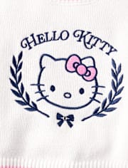 Girls Hello KittyÂ® Embroidered Sweater