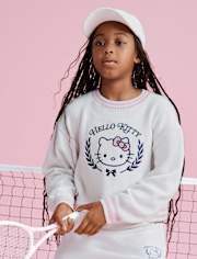 Girls Hello KittyÂ® Embroidered Sweater