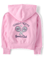 Girls Hello Kitty® Side Stripe Bow Premium Fleece Zip Up Hoodie