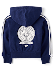 Girls Hello KittyÂ® Side Stripe Bow Premium Fleece Zip Up Hoodie