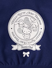 Girls Hello KittyÂ® Side Stripe Bow Premium Fleece Zip Up Hoodie