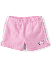 Girls Hello KittyÂ® Side Stripe Bow Premium Fleece Shorts