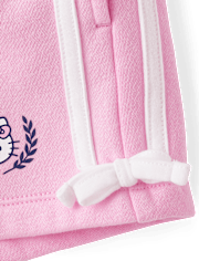 Girls Hello KittyÂ® Side Stripe Bow Premium Fleece Shorts