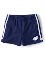 Girls Hello KittyÂ® Side Stripe Bow Premium Fleece Shorts
