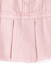 Girls Garment Dyed Denim Pleated Skort