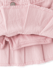 Jupe-short plissée en denim teint pour fille