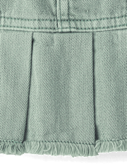 Girls Garment Dyed Denim Pleated Skort