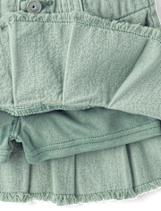 Girls Garment Dyed Denim Pleated Skort