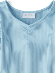 Robe fleurie à volants et taille basse pour fille