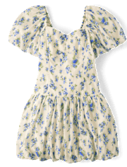 Womens Mommy And Me Floral Textured Mini Bubble Dress