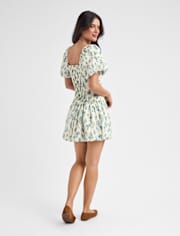 Womens Mommy And Me Floral Textured Mini Bubble Dress